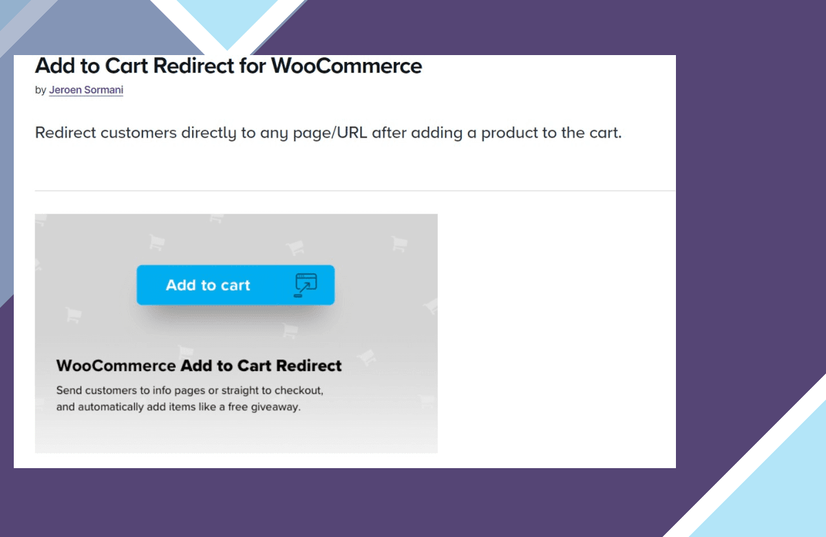 Add To Cart Redirect for WooCommerce screenshot