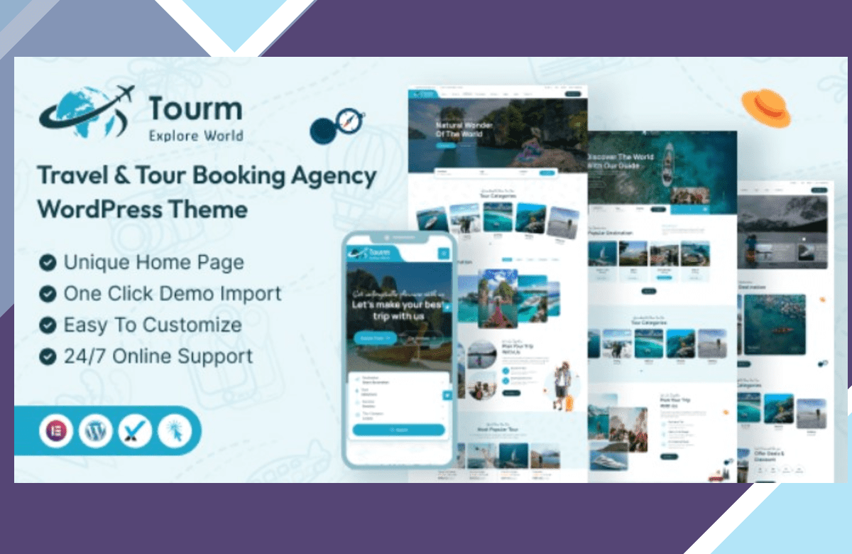 Tourm – Travel and Tour Booking Agency WordPress Theme screenshot