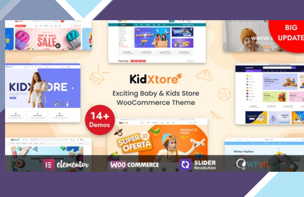 KidXtore – Kids Clothing and Toys Store Elementor WooCommerce WordPress Theme screenshot