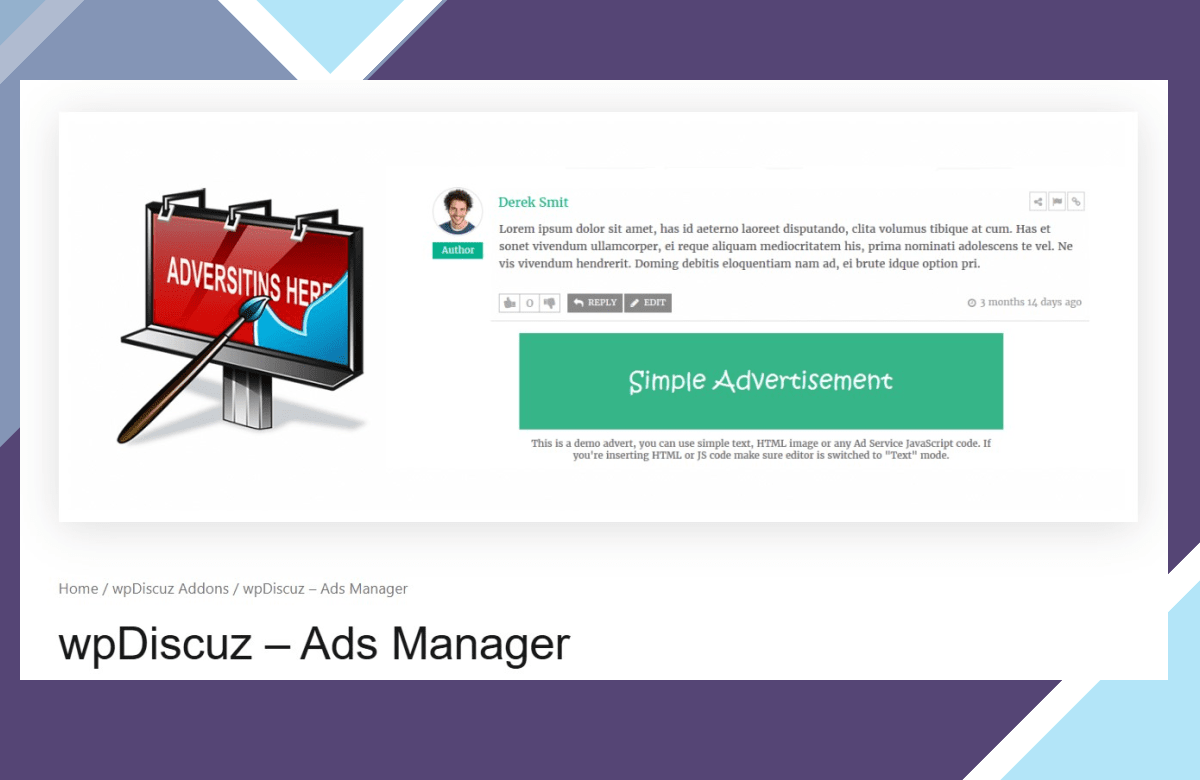 wpDiscuz – Ads Manager screenshot