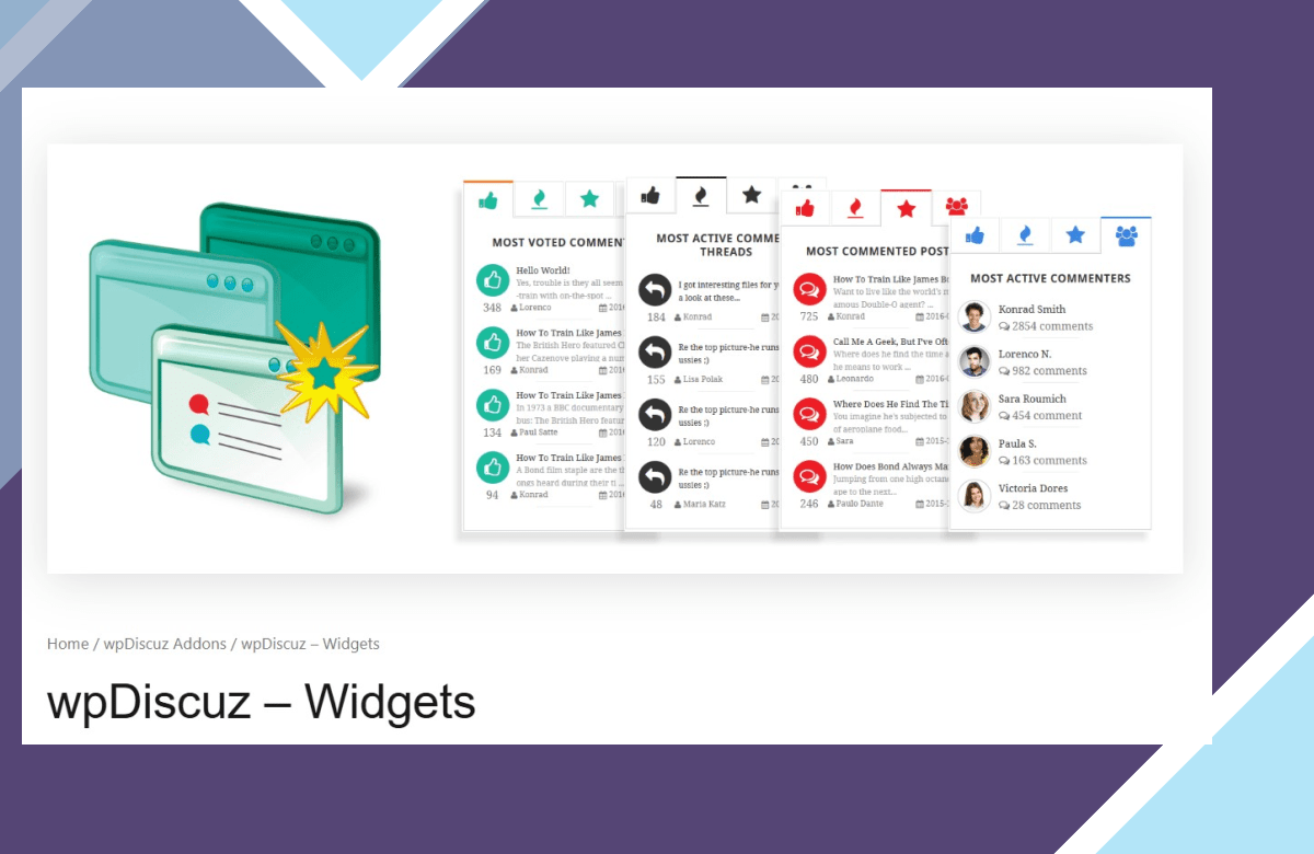 wpDiscuz – Widgets screenshot