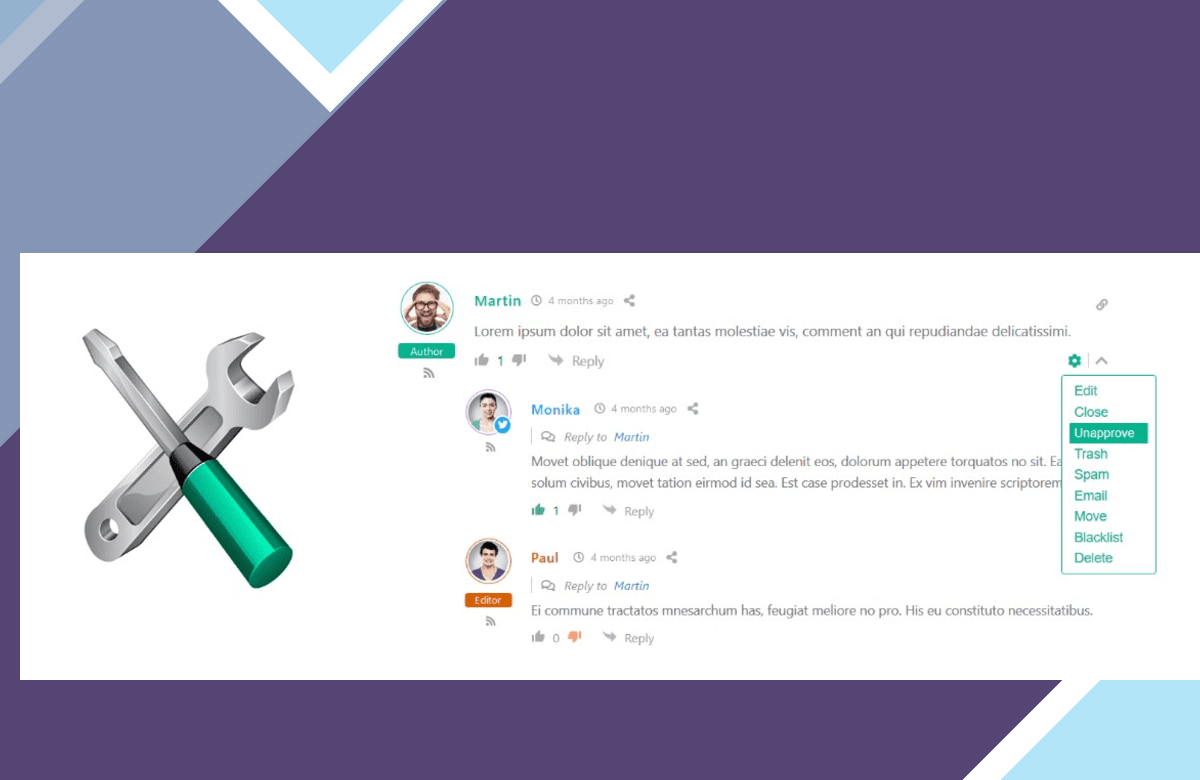 wpDiscuz – Frontend Moderation screenshot