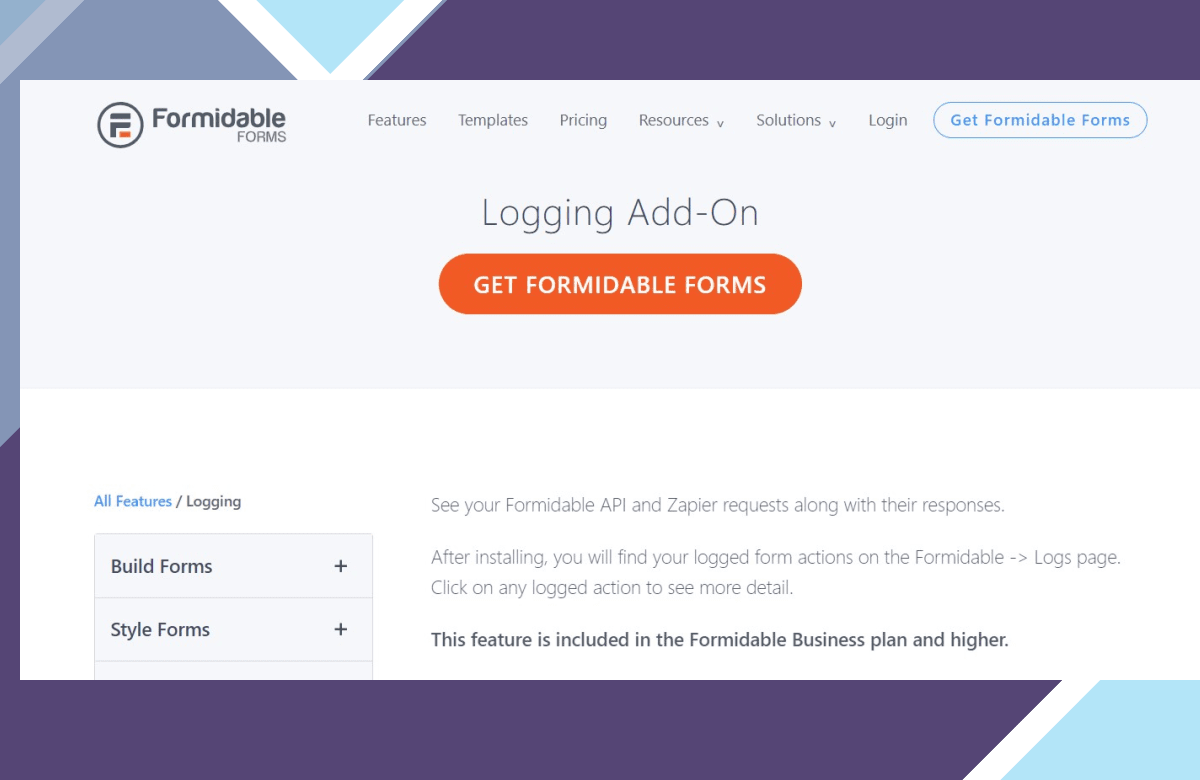 Formidable Forms – Logs screenshot