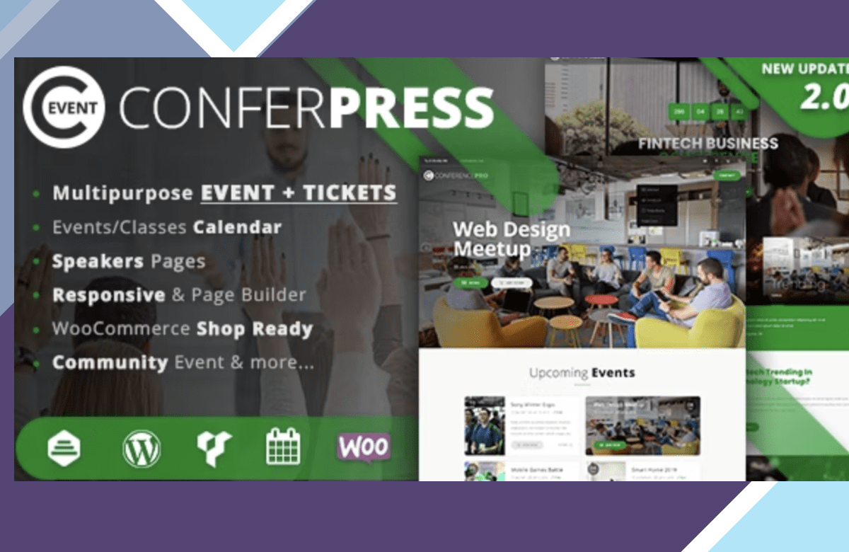 ConferPress – Multipurpose Event Tickets WordPress Theme screenshot