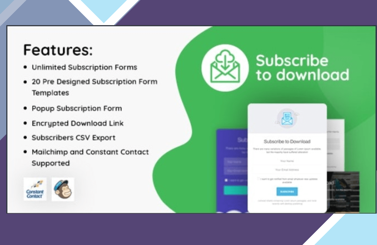 Subscribe to Download – An Advanced Subscription Plugin For WordPress screenshot