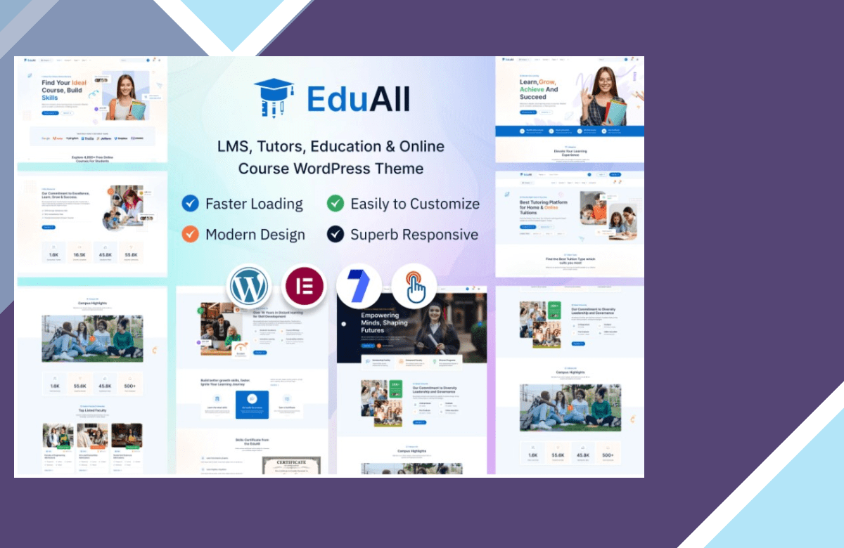 EduAll – Education LMS Tutors and Course WordPress screenshot