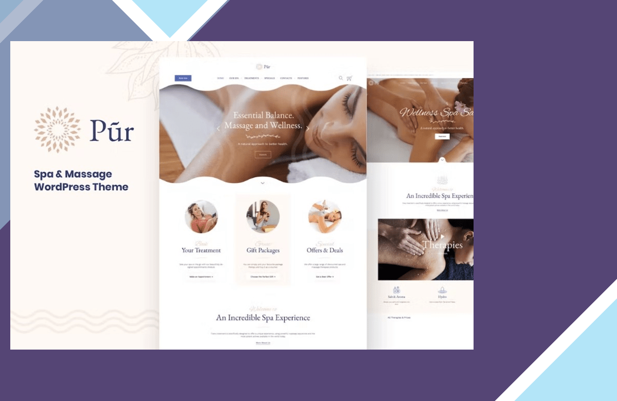 Pur – Wellness and Spa WordPress Theme screenshot