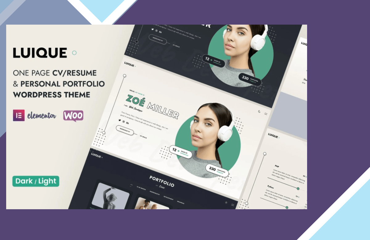 Luique – Personal Portfolio WordPress Theme screenshot
