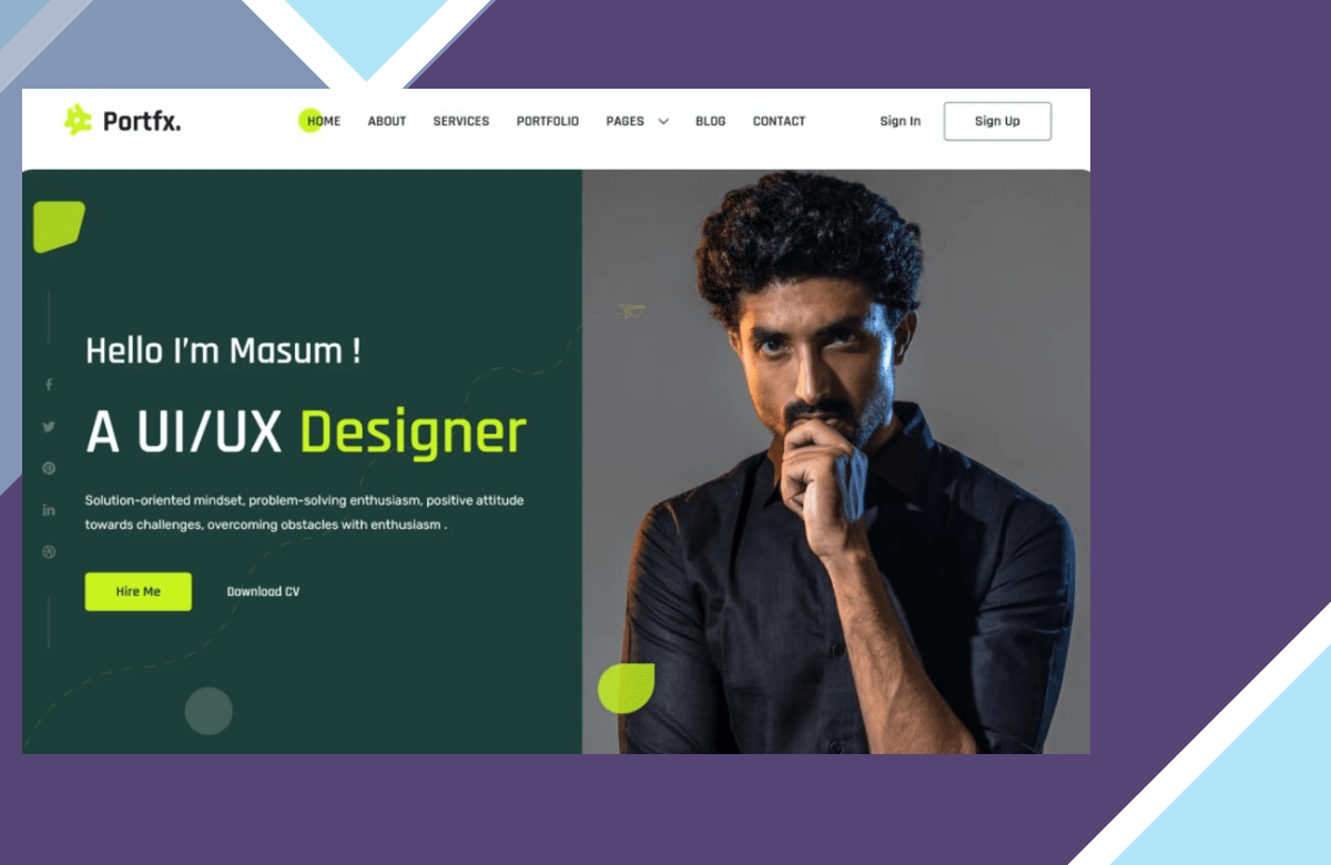 Portfex – Personal Portfolio WordPress Theme screenshot