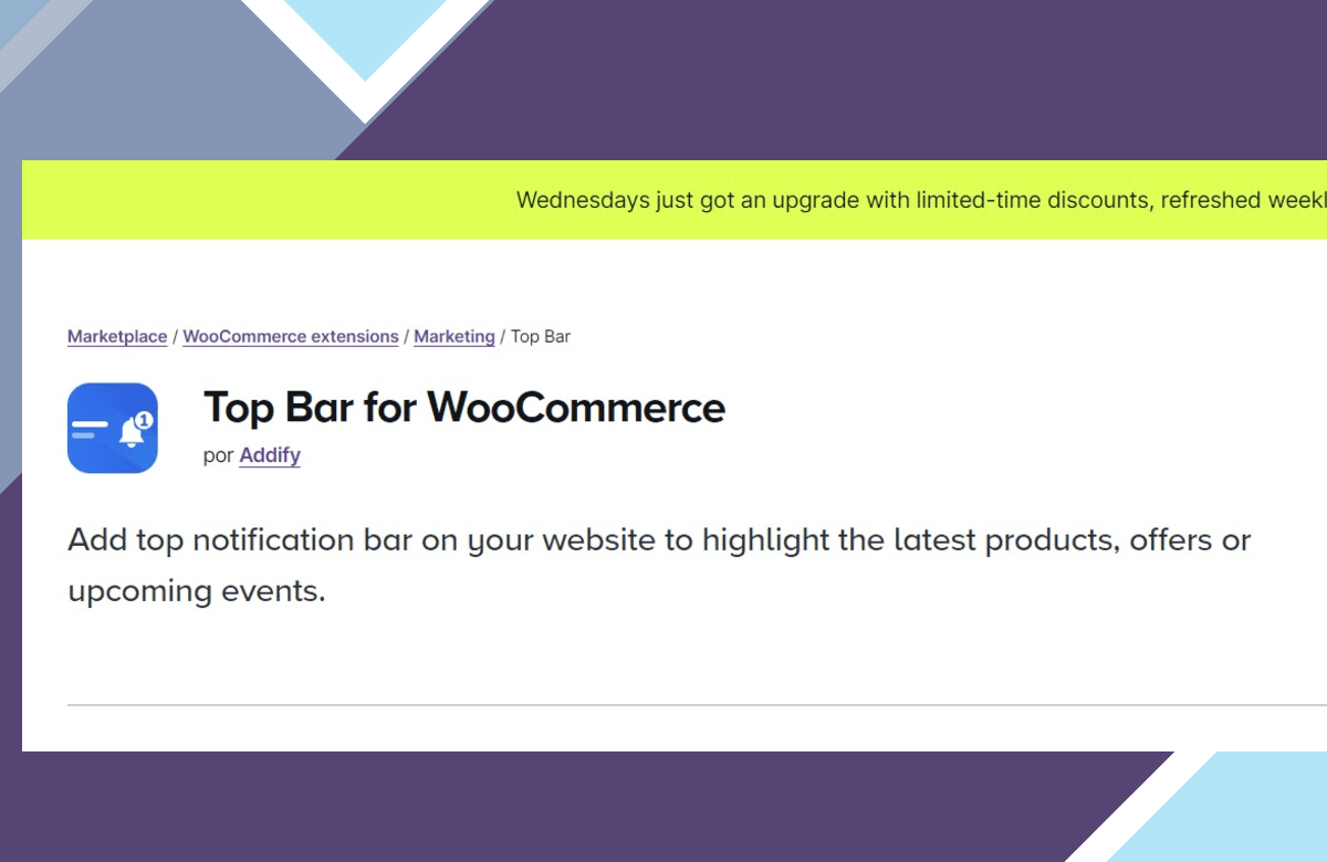 Top Bar for WooCommerce screenshot