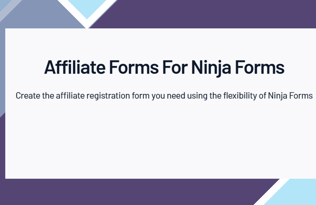 Affiliate Forms – Ninja Forms screenshot