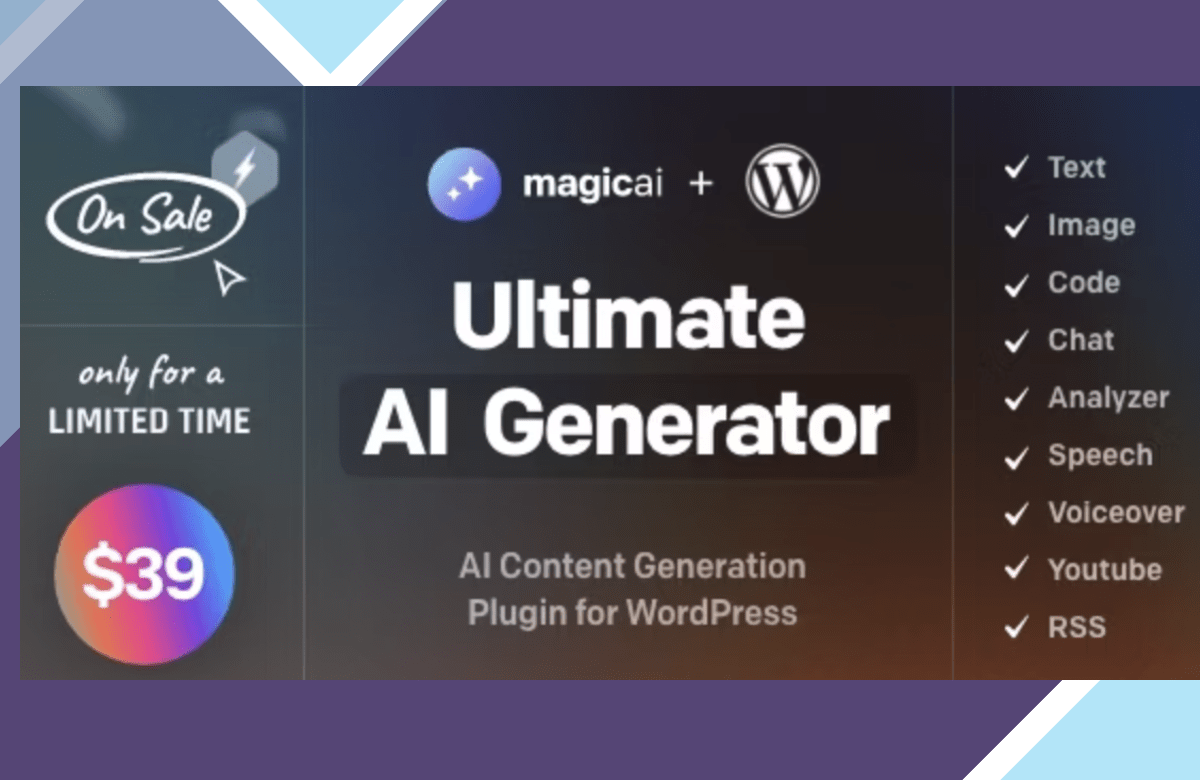 MagicAI for WordPress – AI Text, Image, Chat, Code, and Voice Generator screenshot