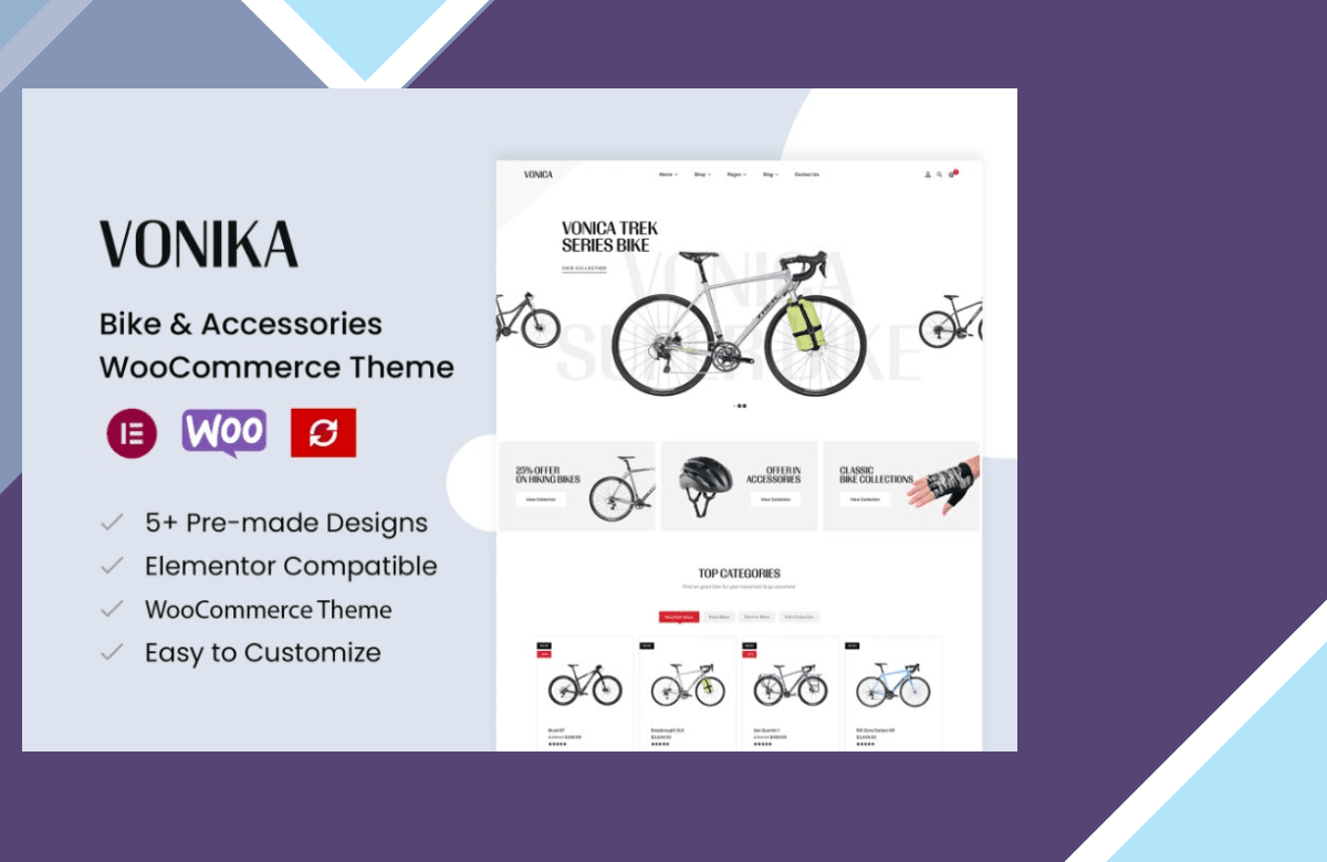 Vonica – Bike and Accessories WooCommerce Theme screenshot