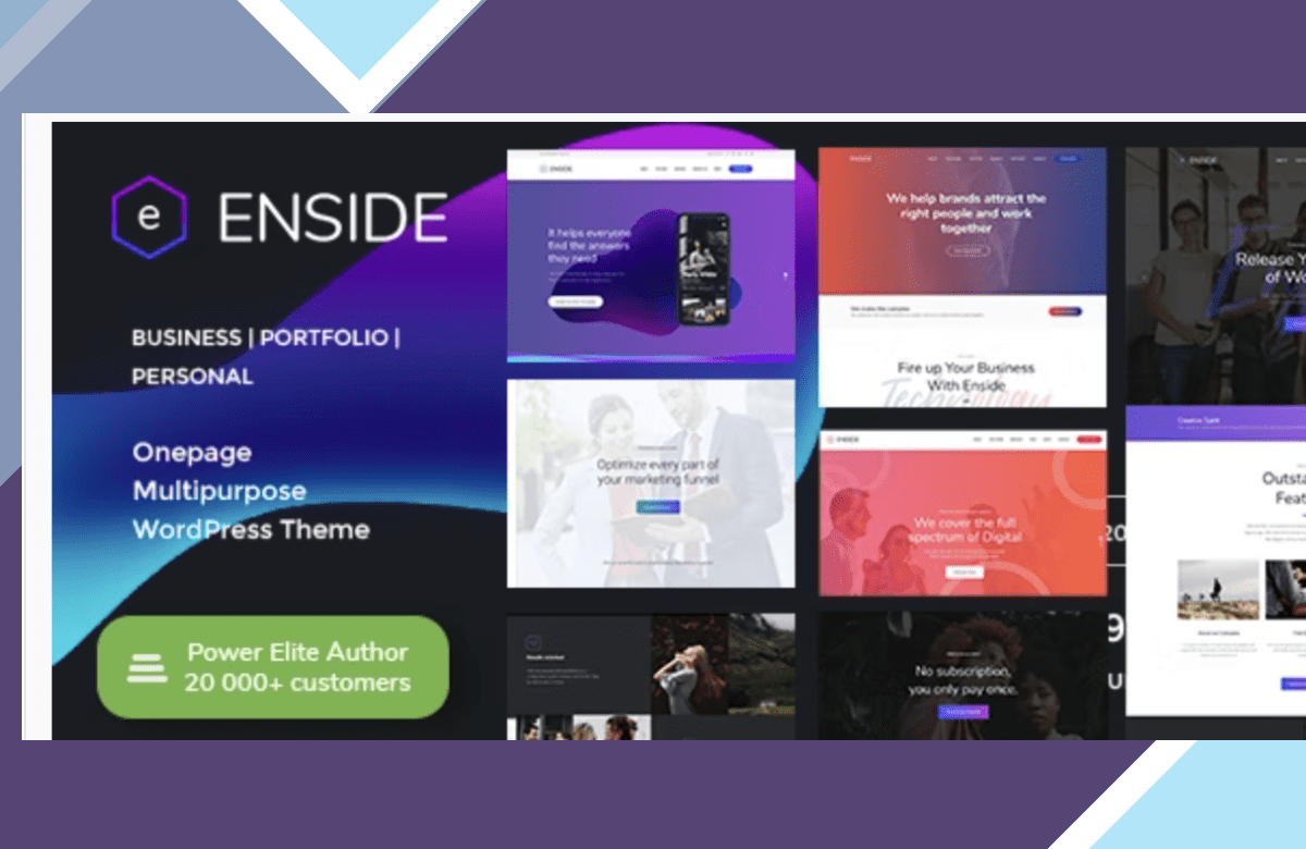 Enside – Multipurpose Onepage Landing Page WordPress Theme screenshot