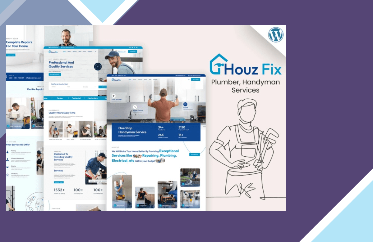 HouzFix – Plumber, Handyman WordPress Theme screenshot