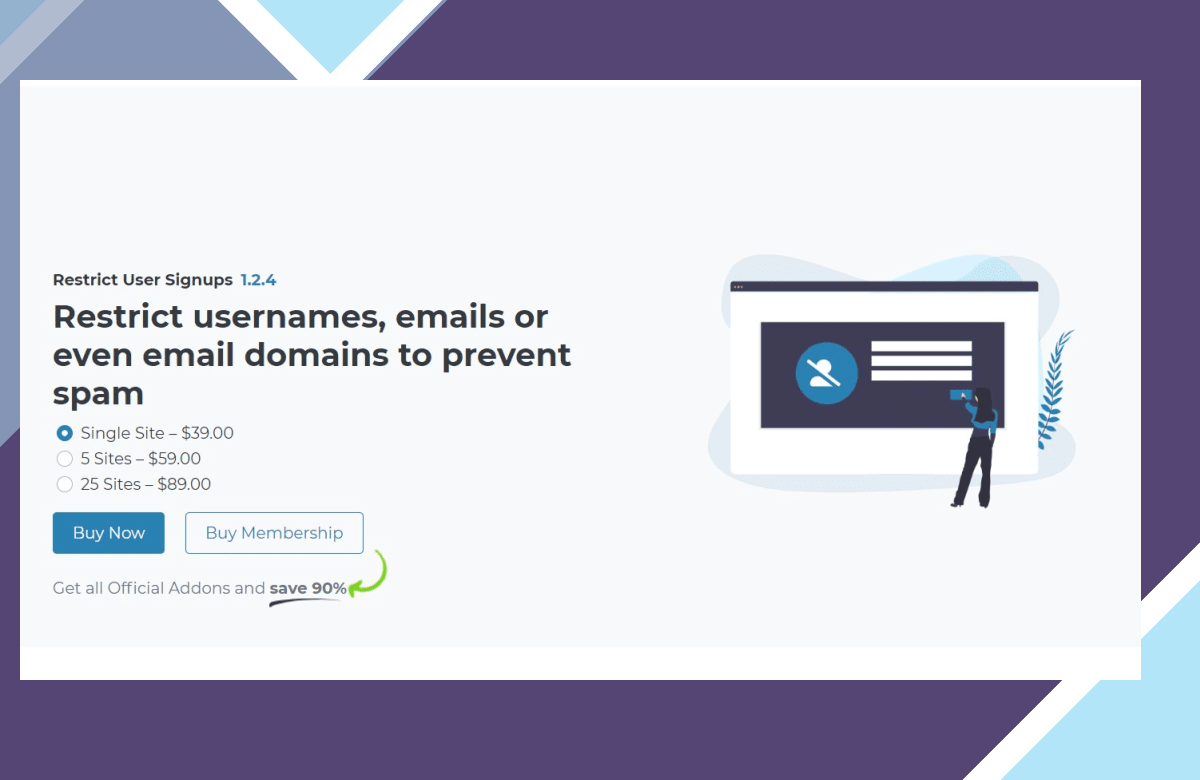 UsersWP Restrict User Signups screenshot