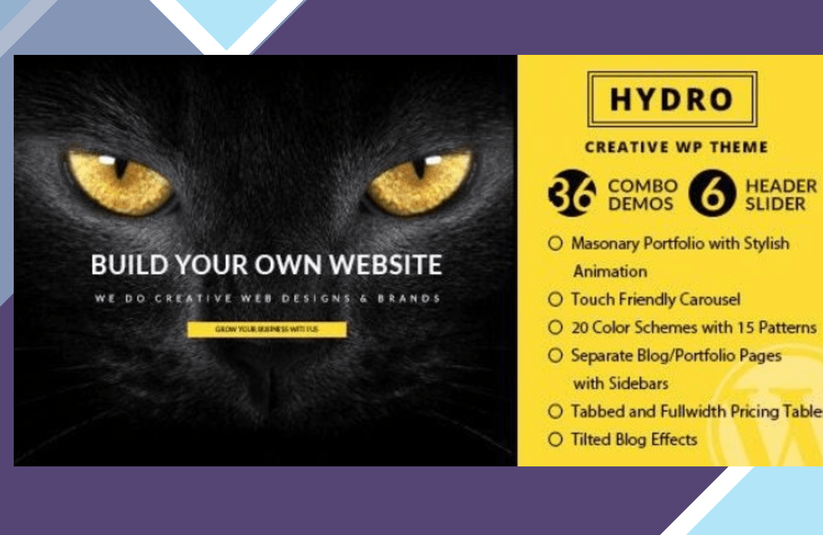 HYDRO – One Page Portfolio WordPress Theme screenshot
