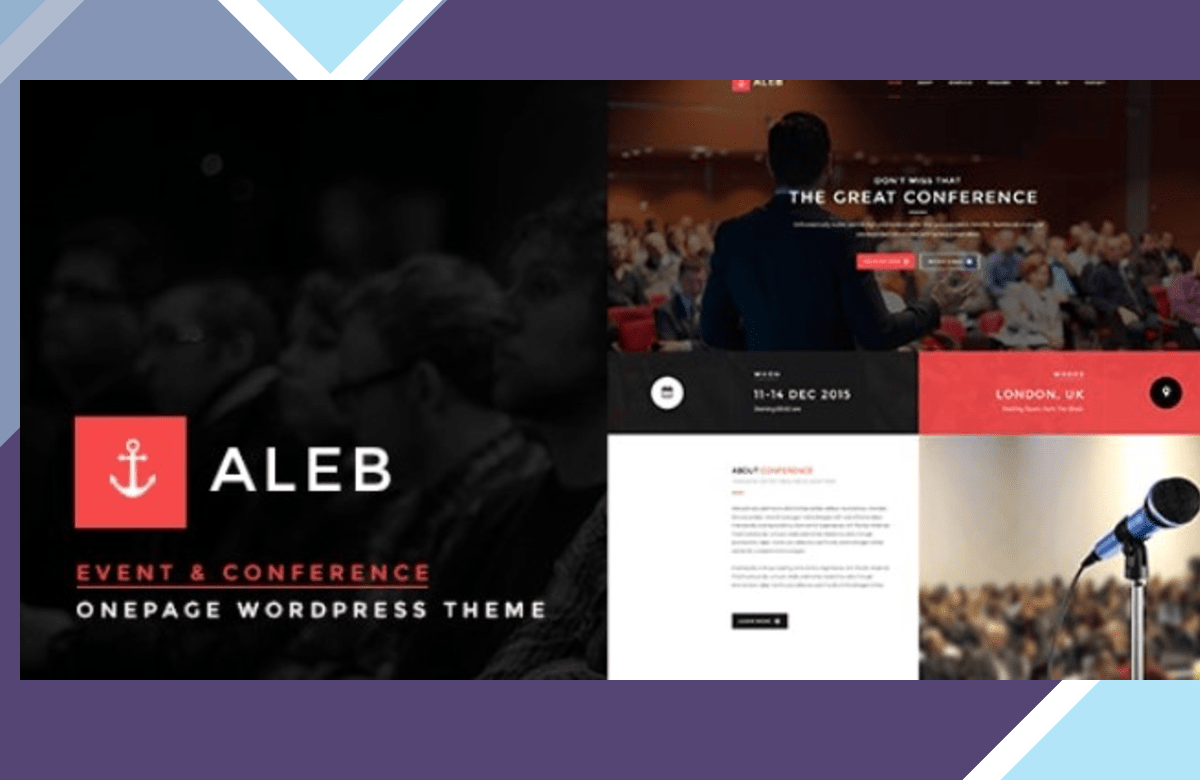 Aleb – Event Conference Onepage WordPress Theme screenshot