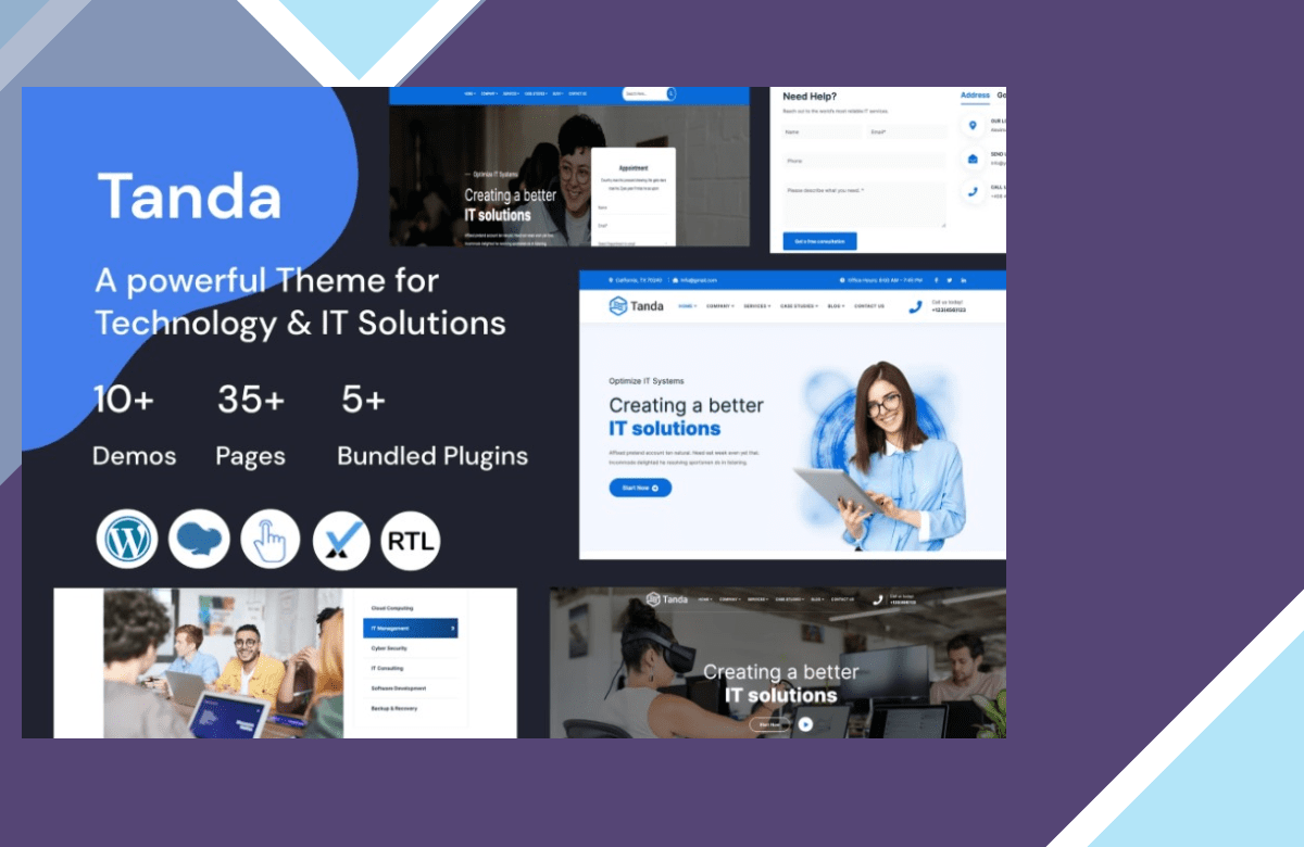 Tanda – Technology and IT Solutions WordPress Theme screenshot