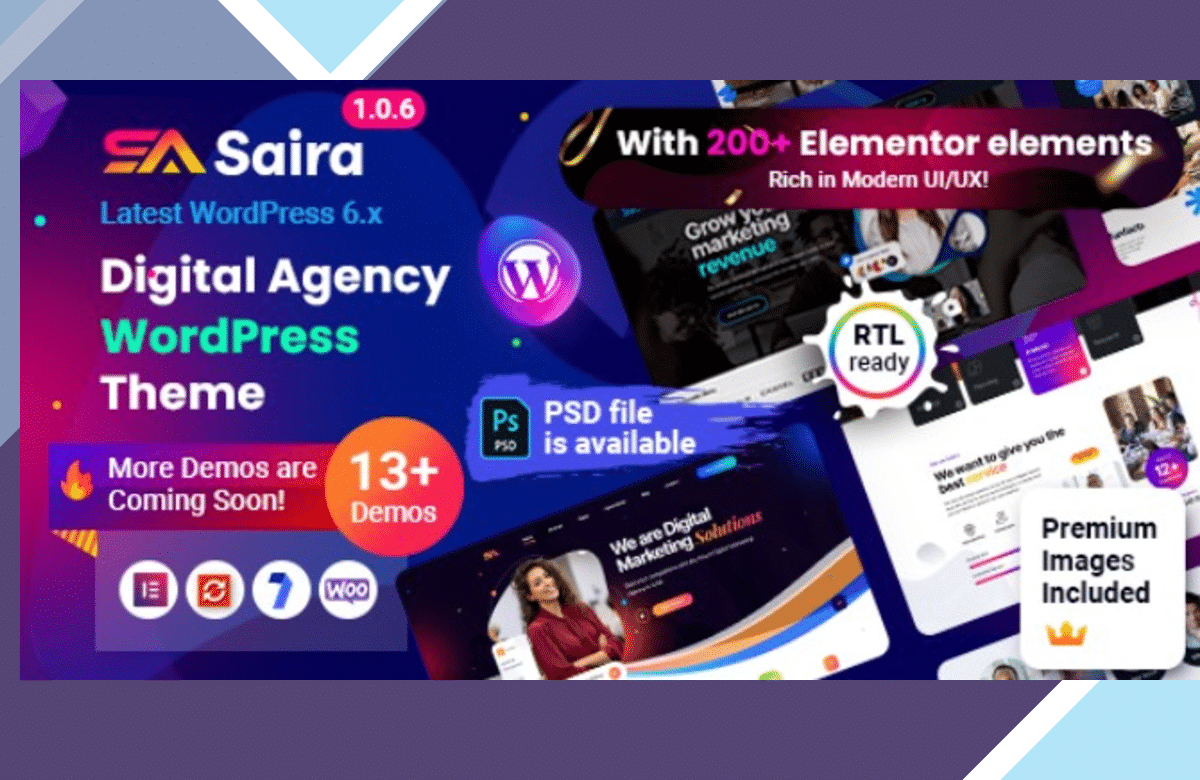 Saira – Digital Agency WordPress Theme screenshot