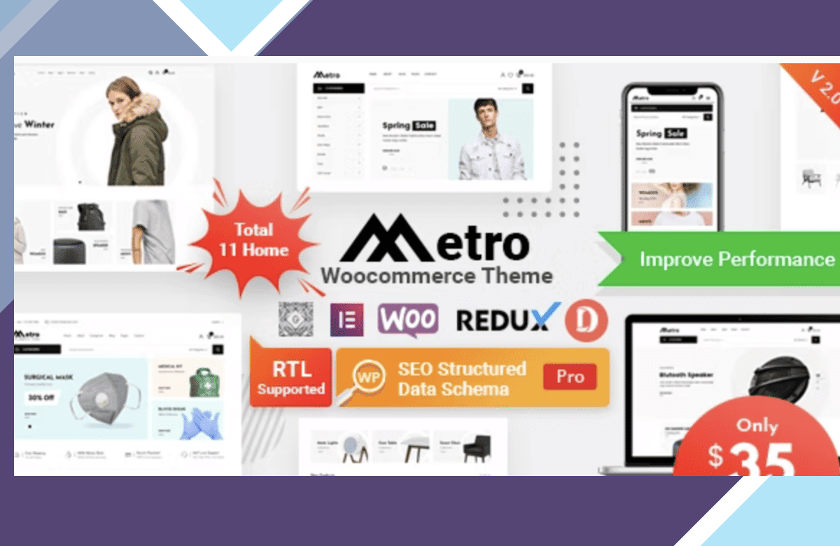 Metro – Minimal WooCommerce WordPress Theme screenshot