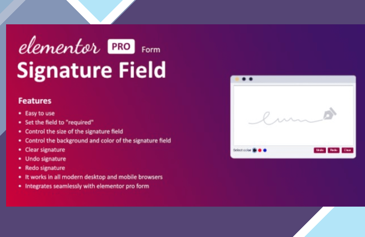 Signature Field for Elementor screenshot