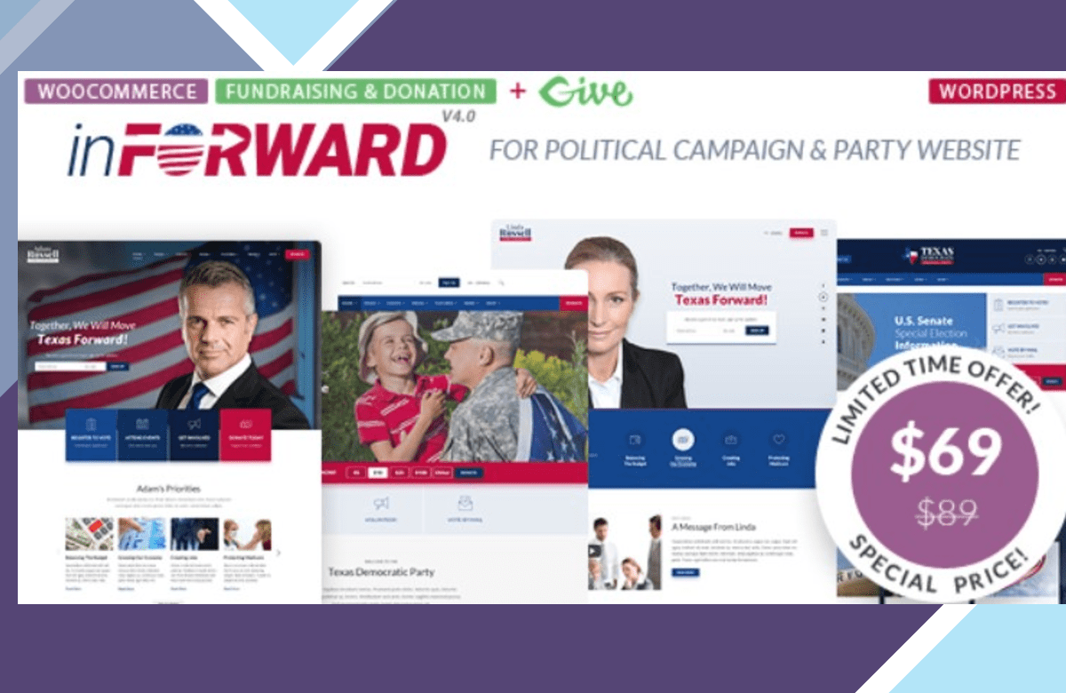 inForward – Political Campaign and Party WordPress Theme screenshot