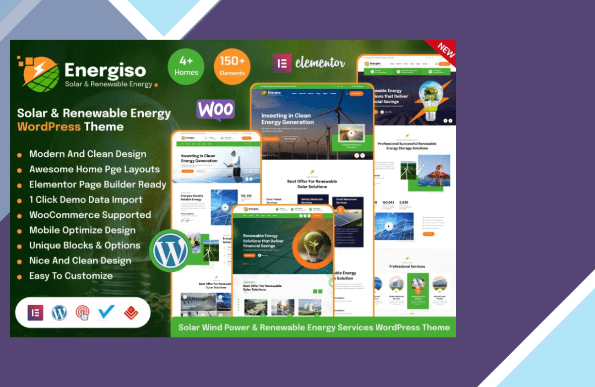 Energiso – Solar and Energy WordPress Theme screenshot