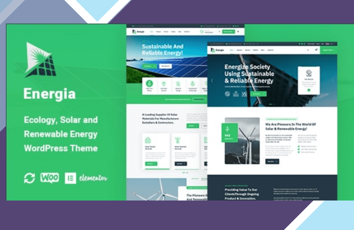 Energia – Renewable Energy WordPress Theme screenshot