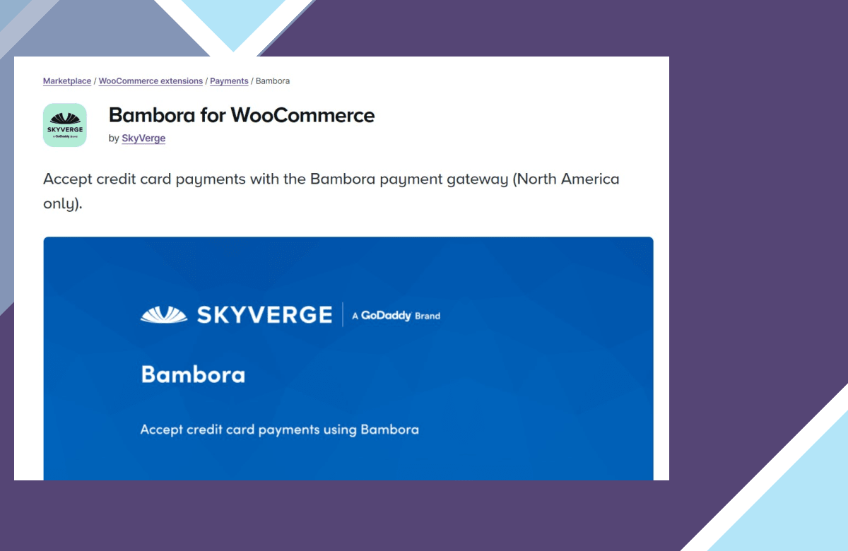 WooCommerce Beanstream / Bambora Payment Gateway screenshot