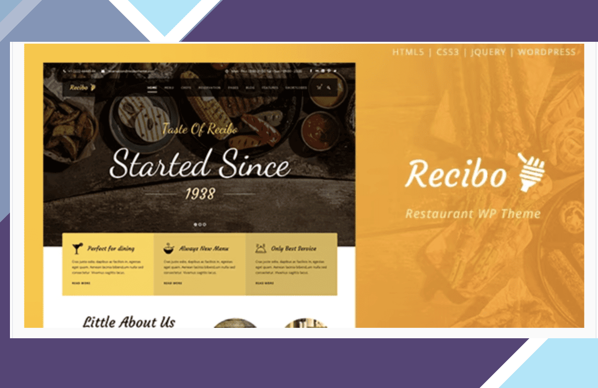 Recibo – Restaurant / Food / Cook WordPress Theme screenshot