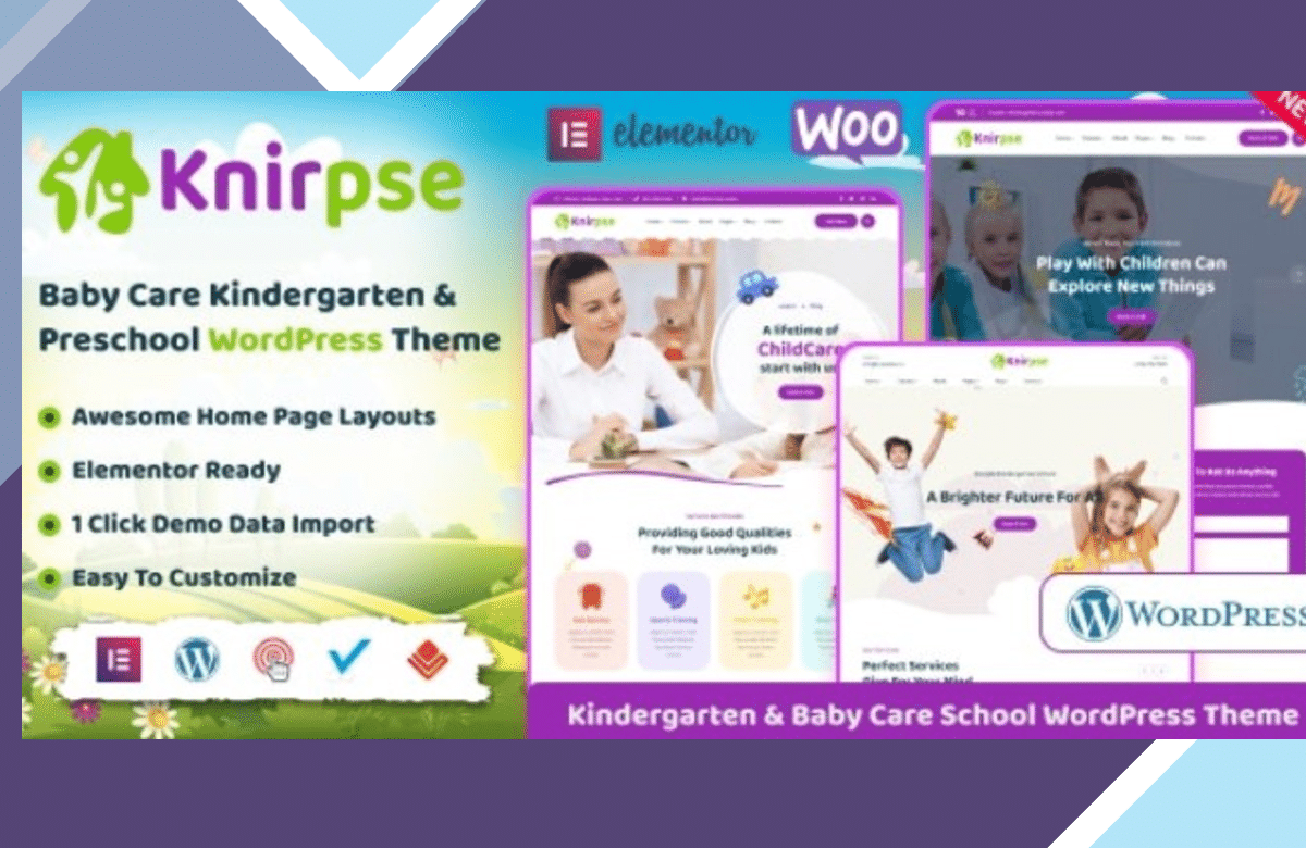 Knirpse – Kindergarten and Baby Care WordPress Theme screenshot