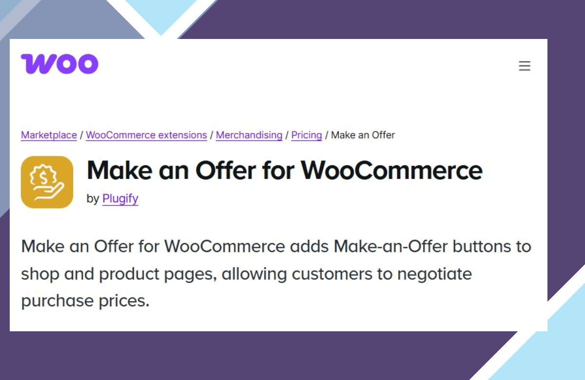 Make an Offer For Woocommerce screenshot