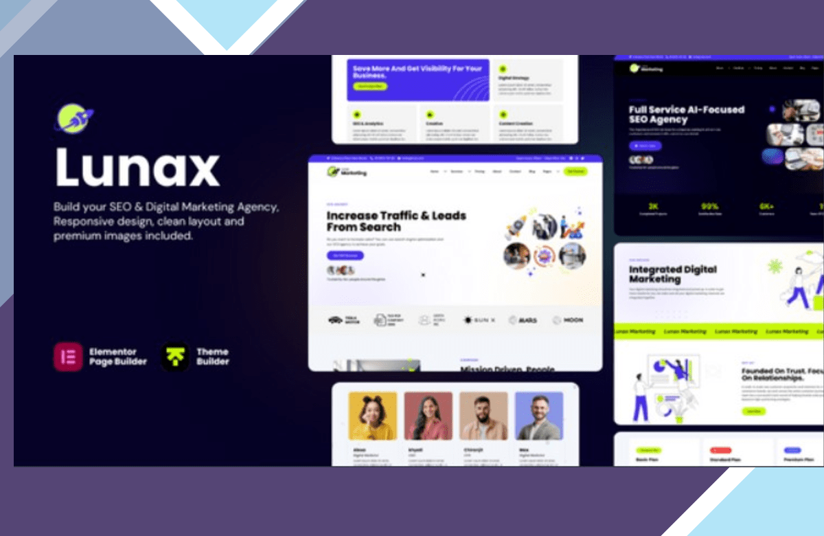 Lunax – Digital Marketing Agency and SEO WordPress Theme screenshot