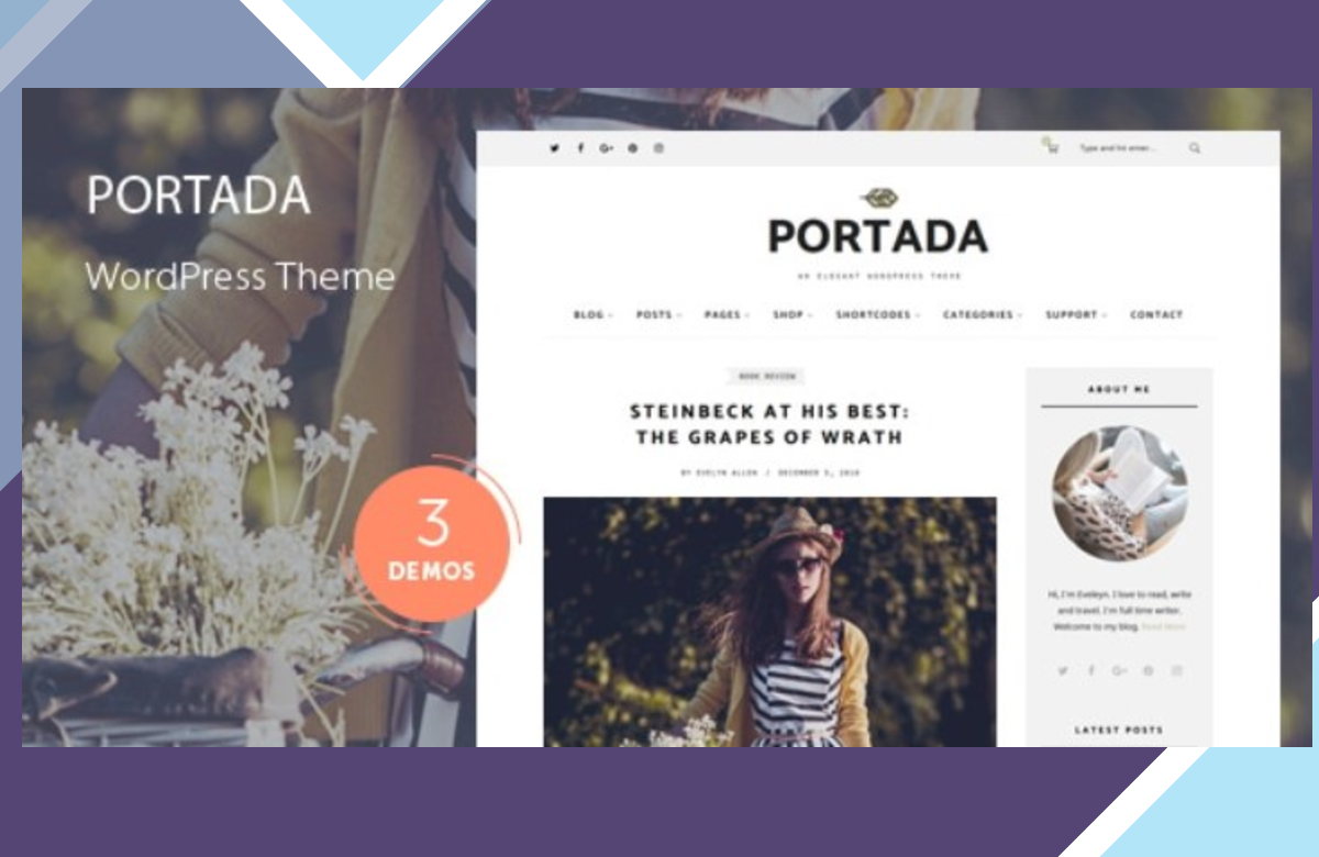 Portada – Elegant Blog Blogging WordPress Theme screenshot