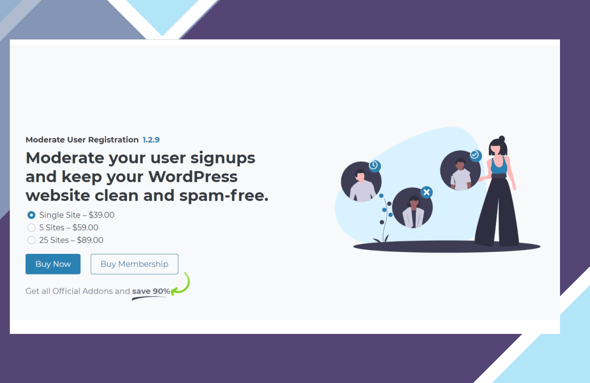 UsersWP Moderate User Registration screenshot