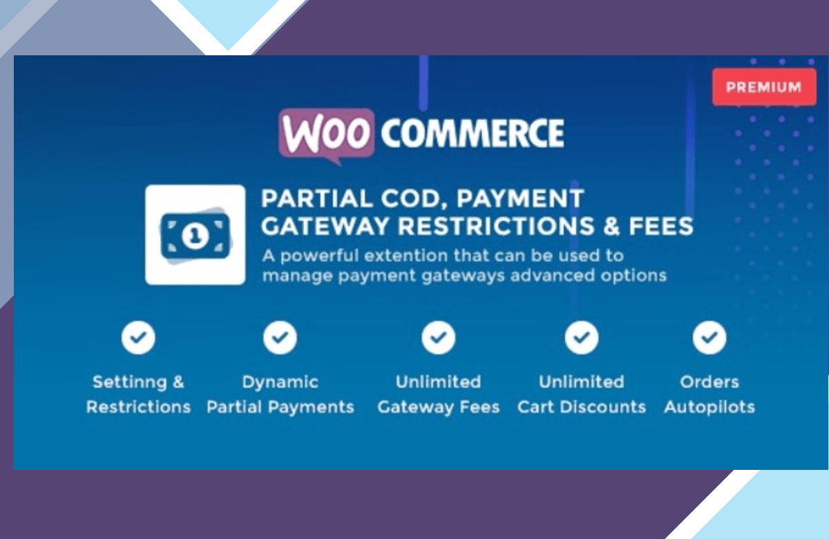 WooCommerce Partial COD – Payment Gateway Restrictions and Fees screenshot