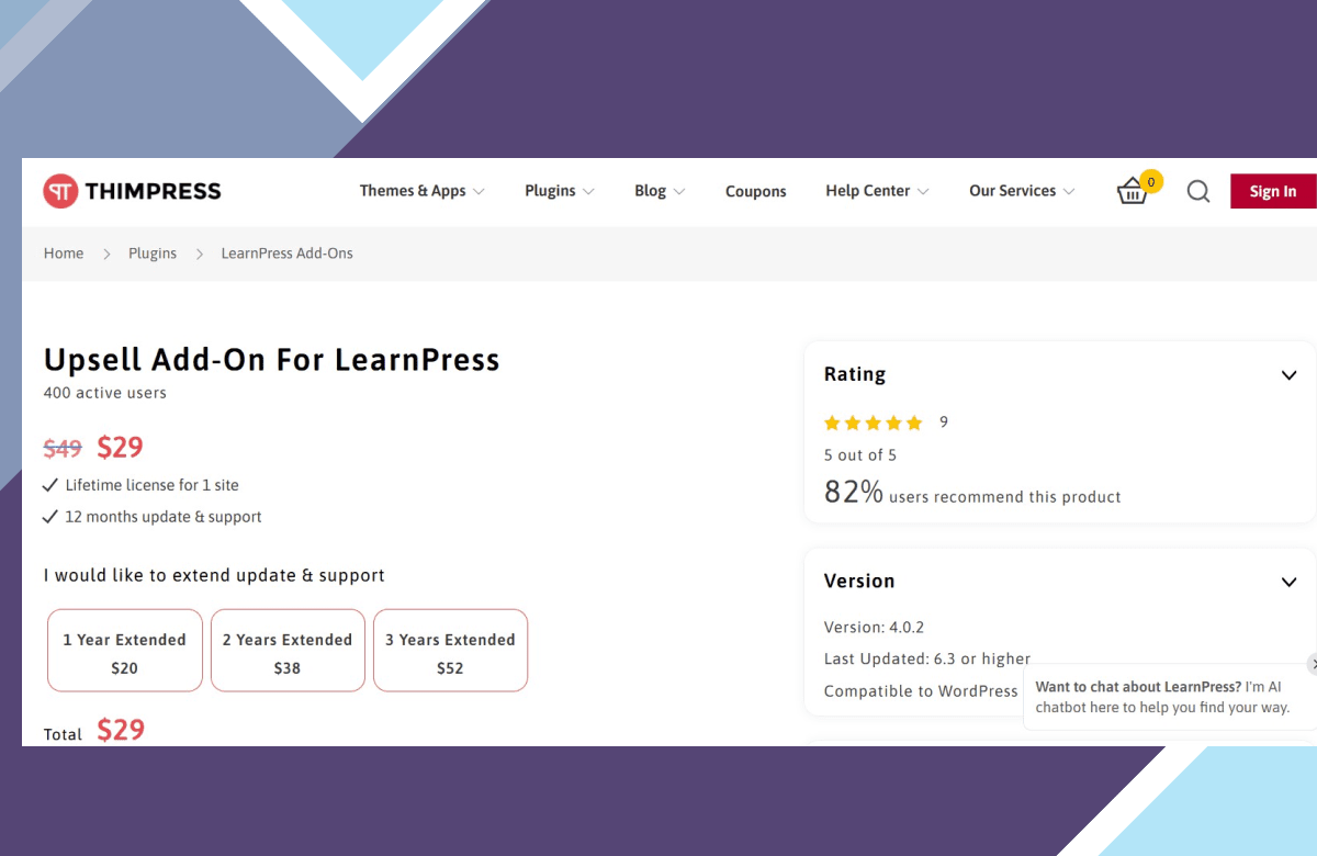 LearnPress Upsell screenshot