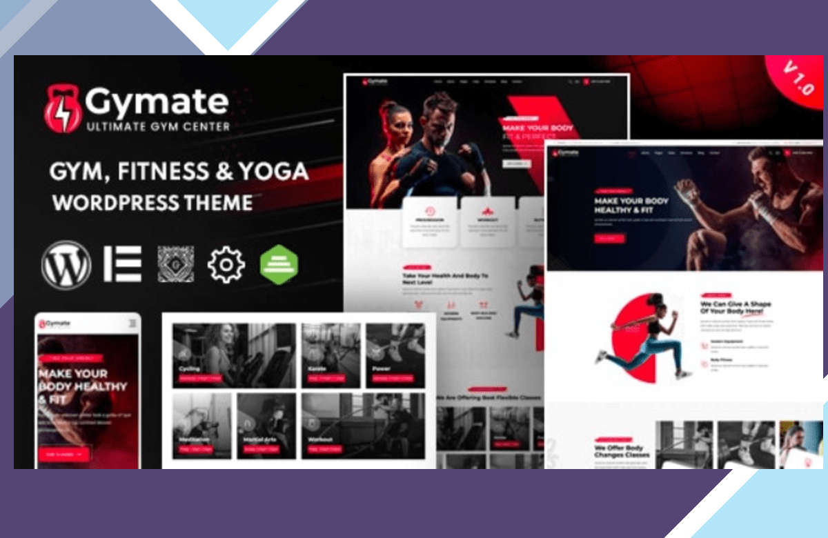 Gymat – Fitness and Gym WordPress Theme screenshot