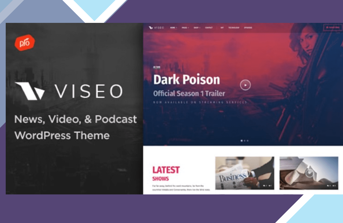 Viseo – News, Video, and Podcast WordPress Theme screenshot