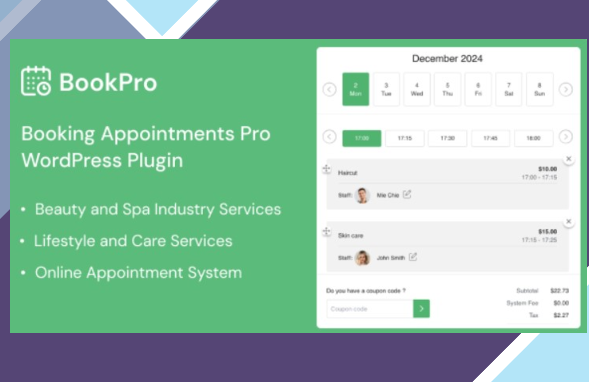 BookPro – Appointment Booking WordPress Plugin screenshot