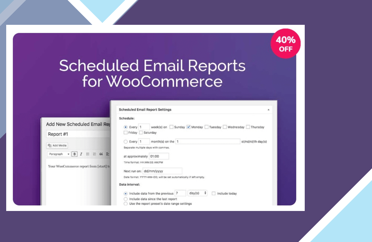 Scheduled Email Reports for WooCommerce screenshot