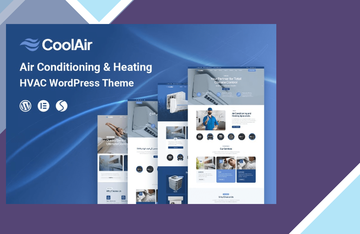 Coolair – Air Conditioning and Heating HVAC WordPress screenshot