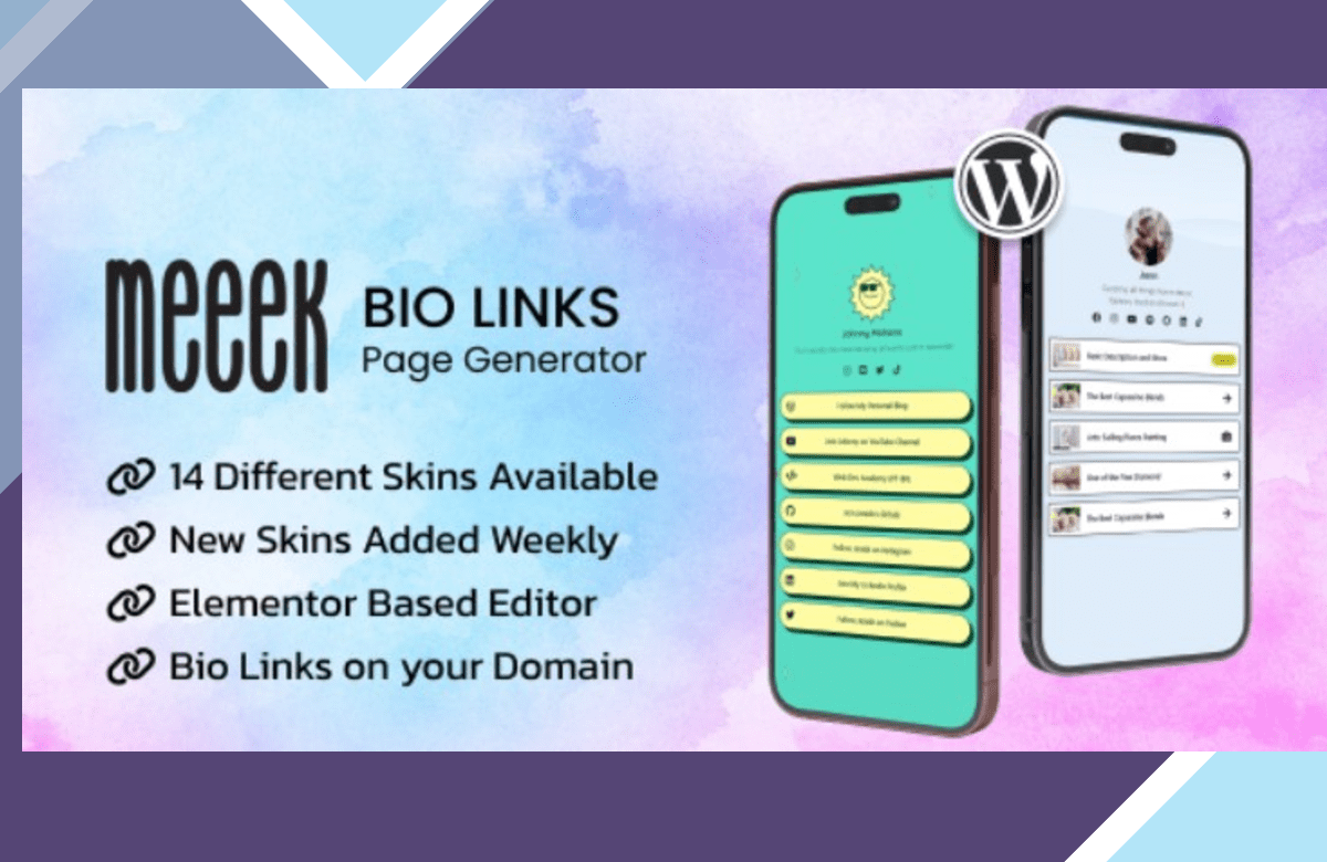 Meeek – Elementor Bio Links Builder for WordPress screenshot