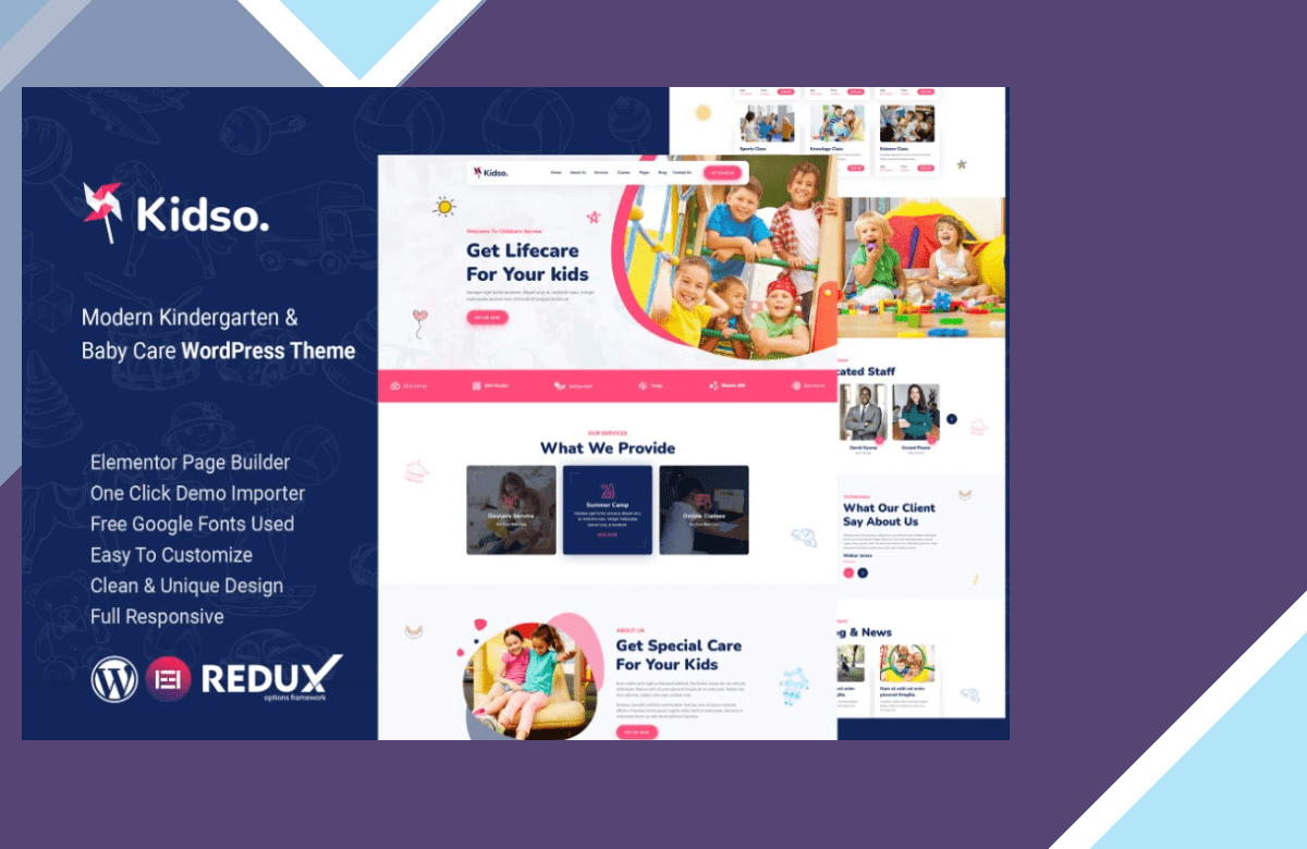 Kidso – Modern Kindergarten WordPress Theme screenshot