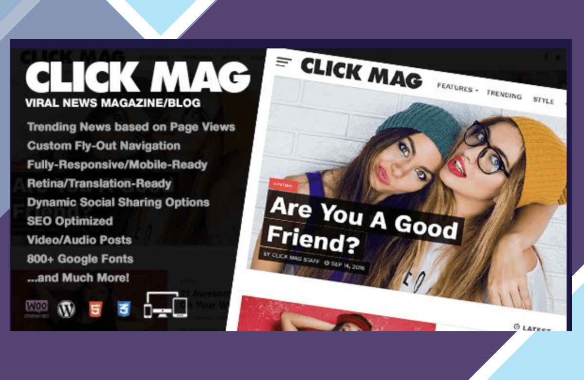 Click Mag – Viral WordPress News Magazine/Blog Theme screenshot