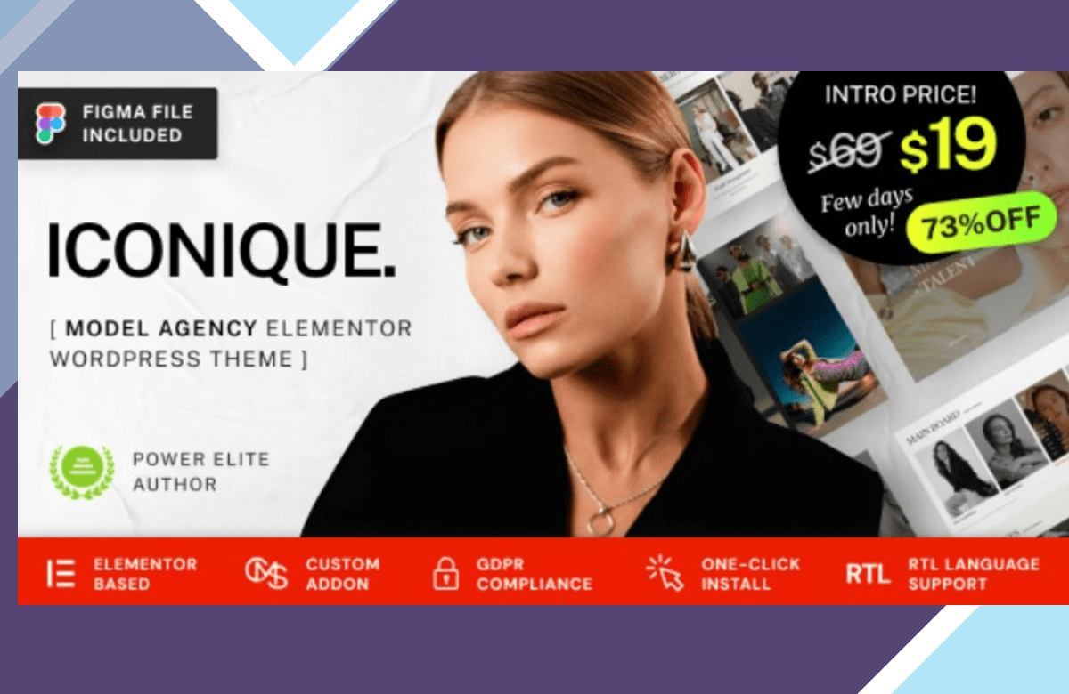 Iconique – Fashion Model Agency WordPress Theme screenshot