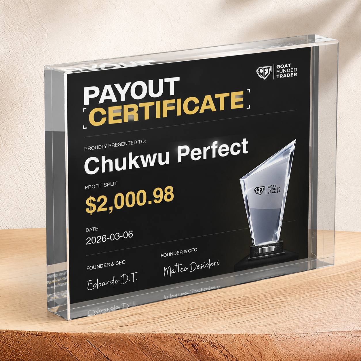 Funded student payout