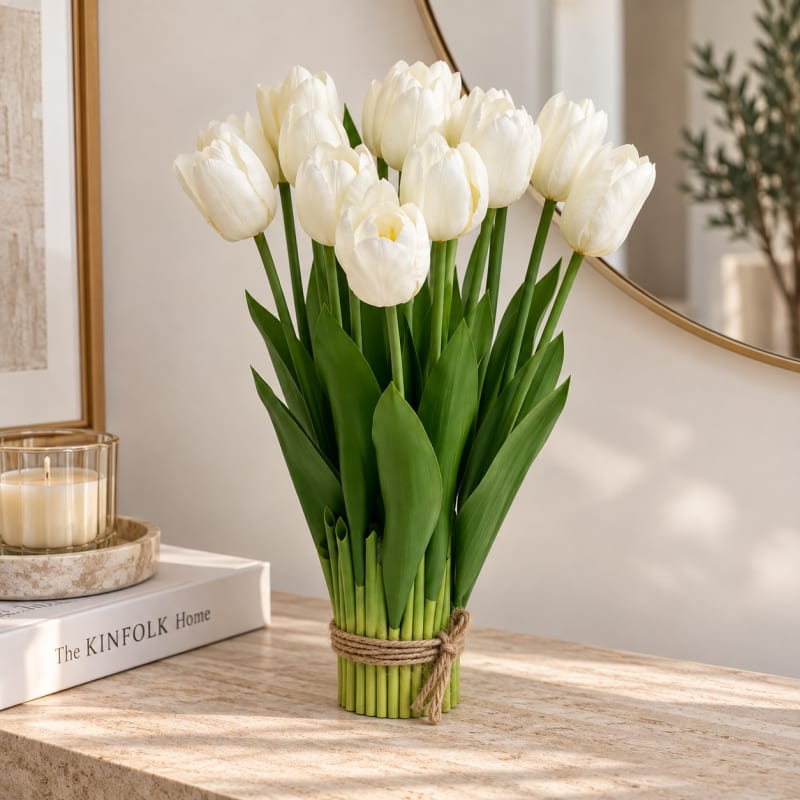 FLOR TULIPANES BLANCO 