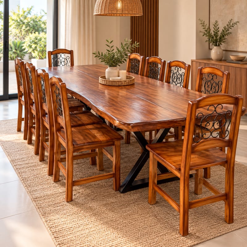 MESA QUINCHO 10 SILLAS 